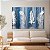 Quadro Decorativo Canvas Arte Abstrata Penas e Paisagem Glacial Azul e Branco Horizontal - Imagem 2