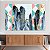 Quadro Decorativo Canvas Arte Abstrata Penas e Formas Geométricas Coloridas Horizontal - Imagem 3