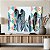 Quadro Decorativo Canvas Arte Abstrata Penas e Formas Geométricas Coloridas Horizontal - Imagem 5