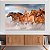 Quadro Decorativo Canvas Animais Cavalos Marrons Correndo Levantando Poeira Horizontal - Imagem 4