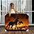Quadro Decorativo Canvas Animais Cavalos Corcel Correndo ao Pôr do Sol Horizontal - Imagem 1
