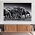 Quadro Decorativo Canvas Animais Manada De Elefantes no Rio Horizontal - Imagem 2