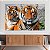 Quadro Decorativo Canvas Animais Selvagens Casal De Tigres Horizontal - Imagem 2