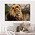 Quadro Decorativo Canvas Animal Selvagem Perfil Face Leão Rei da Floresta Horizontal - Imagem 3