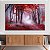 Quadro Decorativo Canvas Bosque Árvores com Folhas Vermelhas Horizontal - Imagem 2