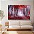 Quadro Decorativo Canvas Bosque Árvores com Folhas Vermelhas Horizontal - Imagem 3