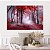 Quadro Decorativo Canvas Bosque Árvores com Folhas Vermelhas Horizontal - Imagem 4