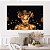 Quadro Decorativo Canvas Face Mulher Dourada com Flores Luxo Horizontal - Imagem 4