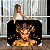 Quadro Decorativo Canvas Face Mulher Dourada com Flores Luxo Horizontal - Imagem 1
