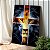 Quadro Decorativo Canvas Religioso Arte Asbstrata Face do Leão de Judá em Cruz Horizontal - Imagem 3