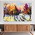 Quadro Decorativo Canvas Pintura Abstrata Árvore Pinheiro Colorido Horizontal - Imagem 3