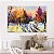 Quadro Decorativo Canvas Pintura Abstrata Árvore Pinheiro Colorido Horizontal - Imagem 2