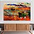 Quadro Decorativo Canvas Pintura Abstrata Barcos Pôr do Sol no Mar Horizontal - Imagem 3