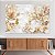 Quadro Decorativo Canvas Floral Arte Abstrata de Flores e Folhas Douradas Horizontal - Imagem 2