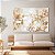 Quadro Decorativo Canvas Floral Arte Abstrata de Flores e Folhas Douradas Horizontal - Imagem 3