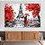 Quadro Decorativo Canvas Torre Eiffel Paris Com Casal Romântico Horizontal - Imagem 2