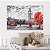 Quadros Decorativos Canvas Londres Casal Na Chuva Big Ben Vermelho Horizontal - Imagem 3