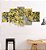 Quadros Decorativos Mosaico 5 peças Floral Flor de Cerejeira Amarela 115x60cm - Imagem 1