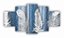 Quadros Decorativos Mosaico 5 peças Arte Abstrata Penas Paisagem Glacial Azul 115x60cm - Imagem 3