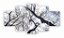 Quadros Decorativos Mosaico 5 peças Floresta Natureza Morta na neve 115x60cm - Imagem 6