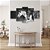 Quadros Decorativos Mosaico 5 peças Cavalo Selvagem Preto e Branco115x60cm - Imagem 2