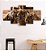 Quadros Decorativos Mosaico 5 peças Animais Família de Tigres 115x60cm - Imagem 1