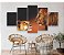 Quadros Decorativos Mosaico 5 peças Casal de Leões de Judá 115x60cm - Imagem 2
