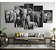Quadros Decorativos Mosaico 5 peças Animais Selvagens Manada de Elefantes Preto e Branco 115x60cm - Imagem 1