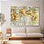 Quadro Decorativo Canvas Flores Douradas Horizontal - Imagem 3