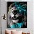 Quadro Decorativo Canvas Animal Silvestre Leão Abstrato Formas Geométricas Vertical - Imagem 4