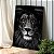 Quadro Decorativo Canvas Animal Silvestre Leão Preto e Branco Olhos Amarelos Vertical - Imagem 3