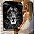 Quadro Decorativo Canvas Animal Silvestre Leão Preto e Branco Olhos Amarelos Vertical - Imagem 6