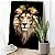 Quadro Decorativo Canvas Animais Silvestres Leão de Judá Dourado Vertical - Imagem 3