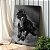 Quadro Decorativo Canvas Cavalo Abstrato Fundo Cinza Vertical - Imagem 3