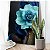 Quadro Decorativo Canvas Floral Rosa Na Cor Azul Vertical - Imagem 3