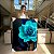Quadro Decorativo Canvas Floral Rosa Na Cor Azul Vertical - Imagem 7