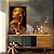 Quadro Decorativo Canvas Rosto Feminino Dourado Olhos Fechados Perfil Vertical - Imagem 4
