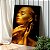 Quadro Decorativo Canvas Rosto Feminino Dourado Olhos Fechados Perfil Vertical - Imagem 3
