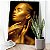 Quadro Decorativo Canvas Rosto Feminino Dourado Olhos Fechados Perfil Vertical - Imagem 2