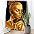 Quadro Decorativo Canvas Rosto Feminino Dourado Olhos Fechados Vertical - Imagem 4