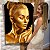 Quadro Decorativo Canvas Rosto Feminino Dourado Olhos Fechados Vertical - Imagem 6