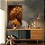 Quadro Decorativo Canvas Rosto Feminino Dourado Perfil Rosas no Cabelo Vertical - Imagem 4