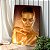 Quadro Decorativo Canvas Rosto Feminino Dourado com Mão no Queixo Vertical - Imagem 4