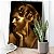 Quadro Decorativo Canvas Rosto Feminino Dourado com as Mãos Na Boca Perfil Vertical - Imagem 3