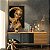 Quadro Decorativo Canvas Mulher Fazendo Pose com Maquiagem Dourada Gold Luxo Vertical - Imagem 2