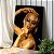 Quadro Decorativo Canvas Mulher Fazendo Pose com Maquiagem Dourada Gold Luxo Vertical - Imagem 3