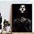 Quadro Decorativo Canvas Mulher Com Maquiagem Preta olhando para Cima Vertical - Imagem 3