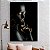 Quadro Decorativo Canvas Rosto Feminino Perfil com Maquiagem Preta e Dourada Vertical - Imagem 2