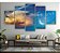 Quadros Decorativos Mosaico 5 peças Céu Anoitecer Lua 115x60cm - Imagem 1