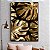 Quadro Decorativo Canvas Folhas Costela De Adão Dourada Vertical - Imagem 2
